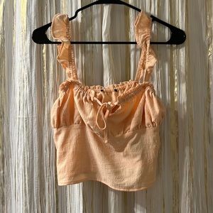 Coral cropped tank top